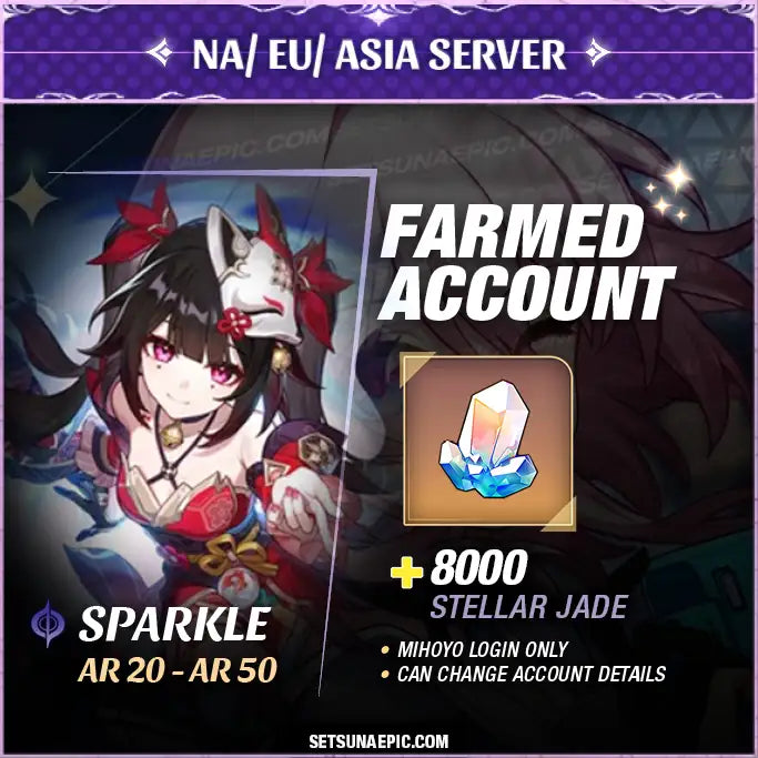 Sparkle Honkai: Star Rail Farmed Starter Account (All Server)