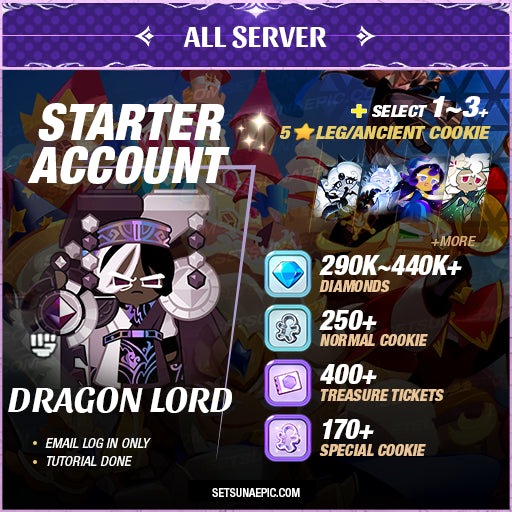 Cookie Run Kingdom Account 5* Dragon Lord Starter All Server