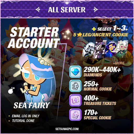 Cookie Run Kingdom Account 5* Sea Fairy Starter All Server