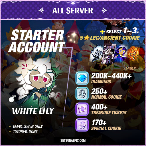 Cookie Run Kingdom Account 5* White Lily Starter All Server