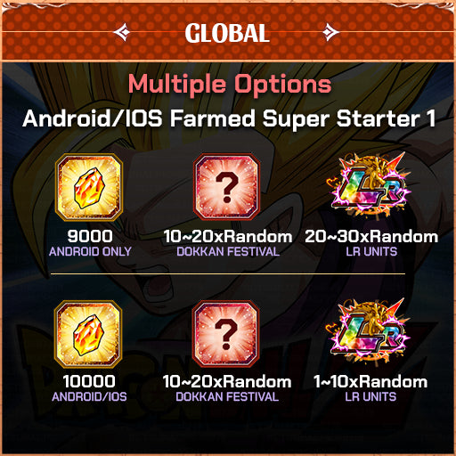 Dragon Ball Z Dokkan Battle Account Farmed Super Starter 1 Global Android/Ios