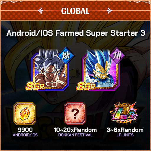 Dragon Ball Z Dokkan Battle Account Farmed Super Starter 3 Global Android