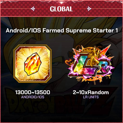 Dragon Ball Z Dokkan Battle Account Farmed Supreme Starter 1 Global Android/Ios