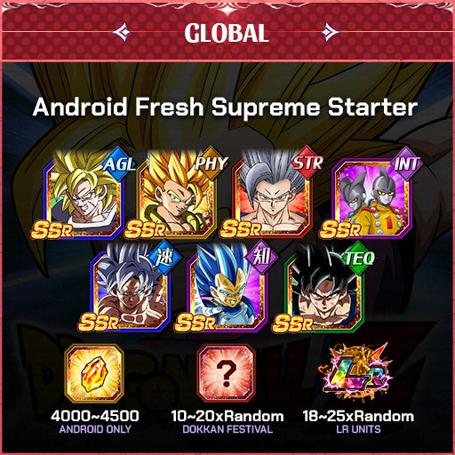 Dragon Ball Z Dokkan Battle Account Fresh Supreme Starter Global Android