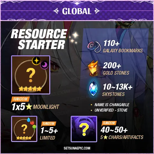 Epic Seven Account Resource Starter Global