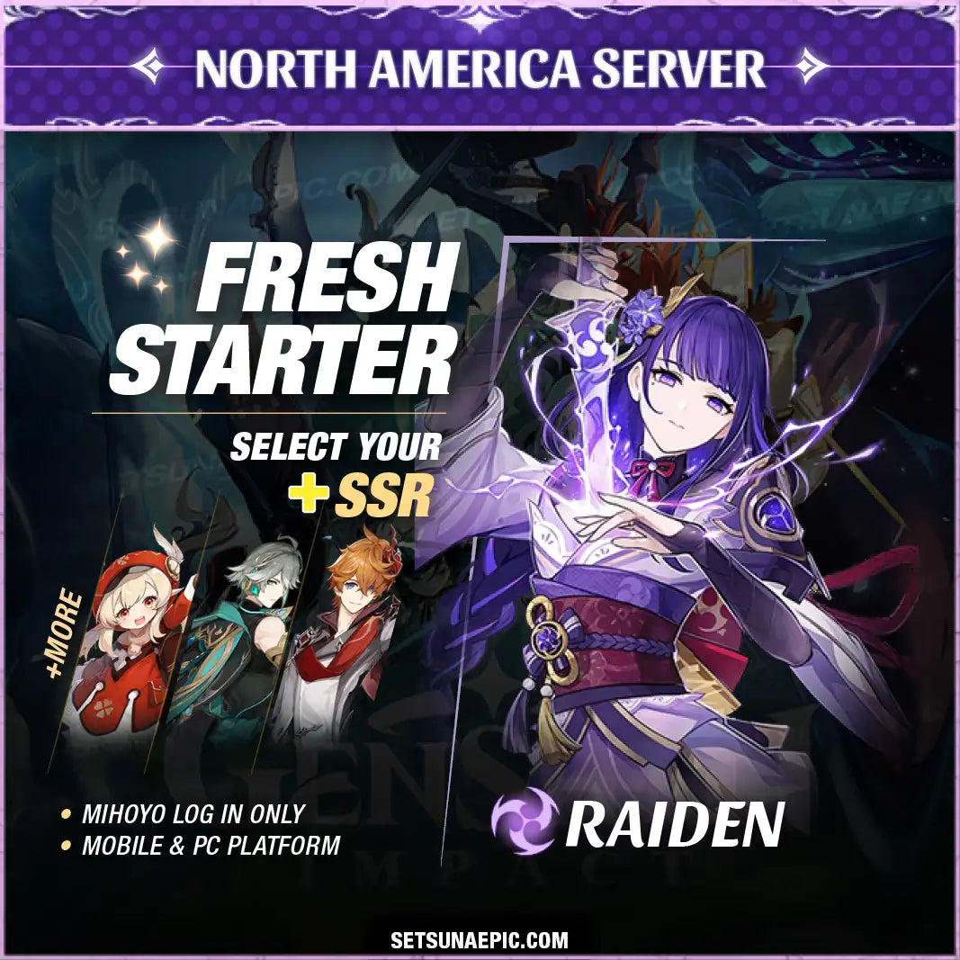 Raiden Shogun Genshin Impact Starter Account All Server