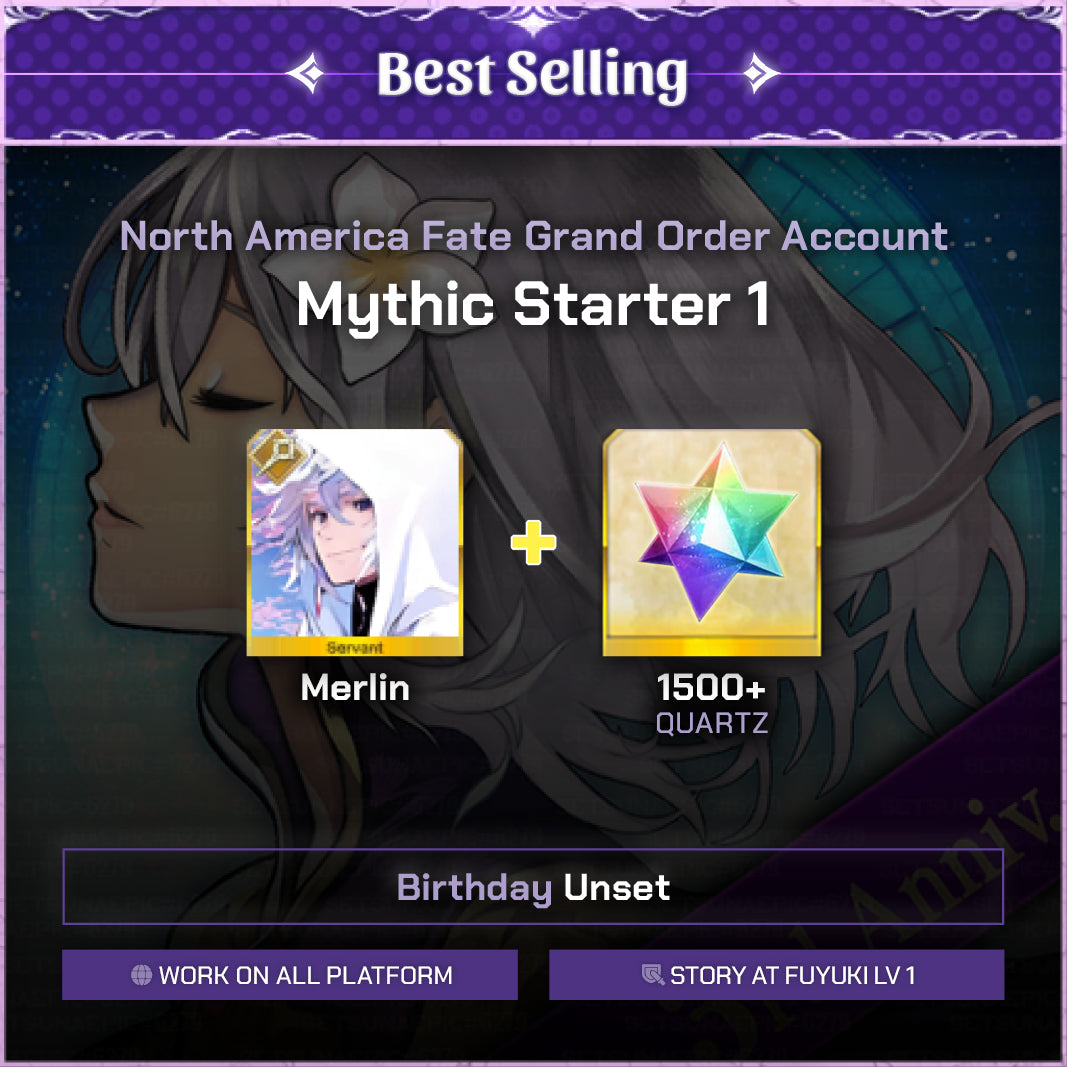 Fate Grand Order Account Merlin Mythic Starter North America