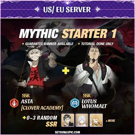 Black Clover M Account Starter 1 (US/EU/ASIA)