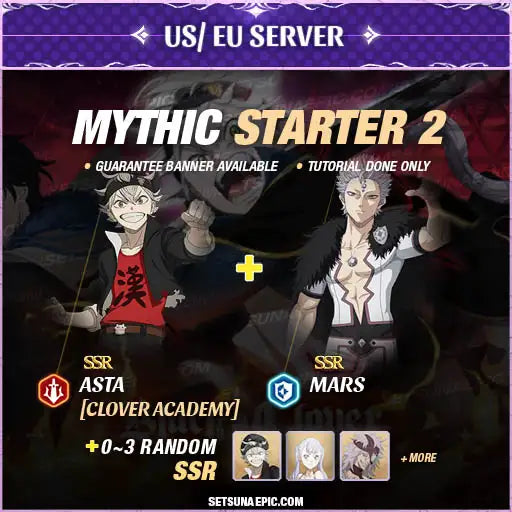 Black Clover M Account Mythic Starter 2 (NA/EU/ASIA)