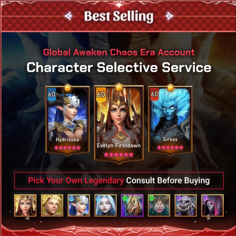 Awaken Chaos Era Account Character Selective Starter Global