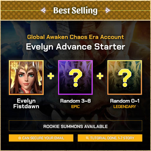 Awaken: Chaos Era Account Evelyn Starter Global Server