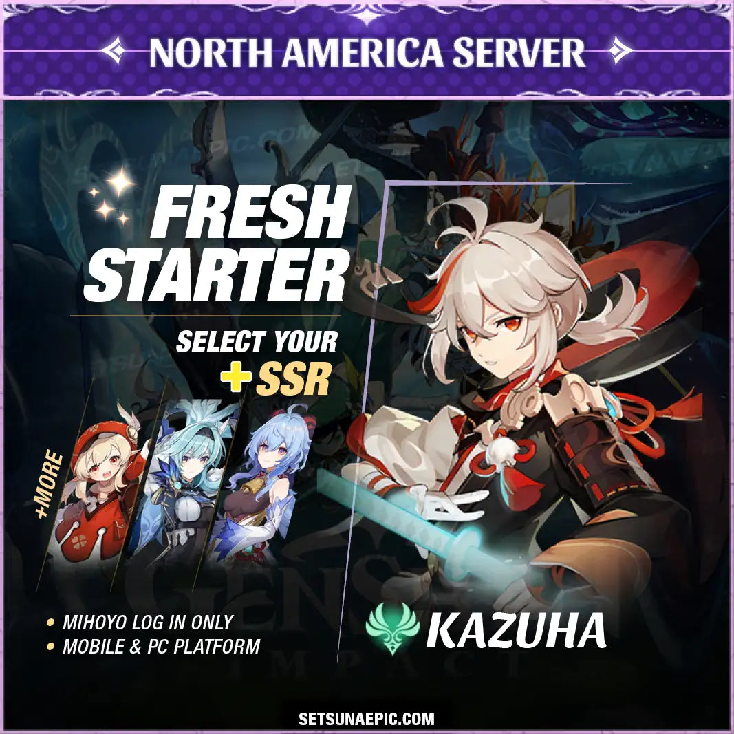 Kazuha Genshin Impact Starter Account All Server