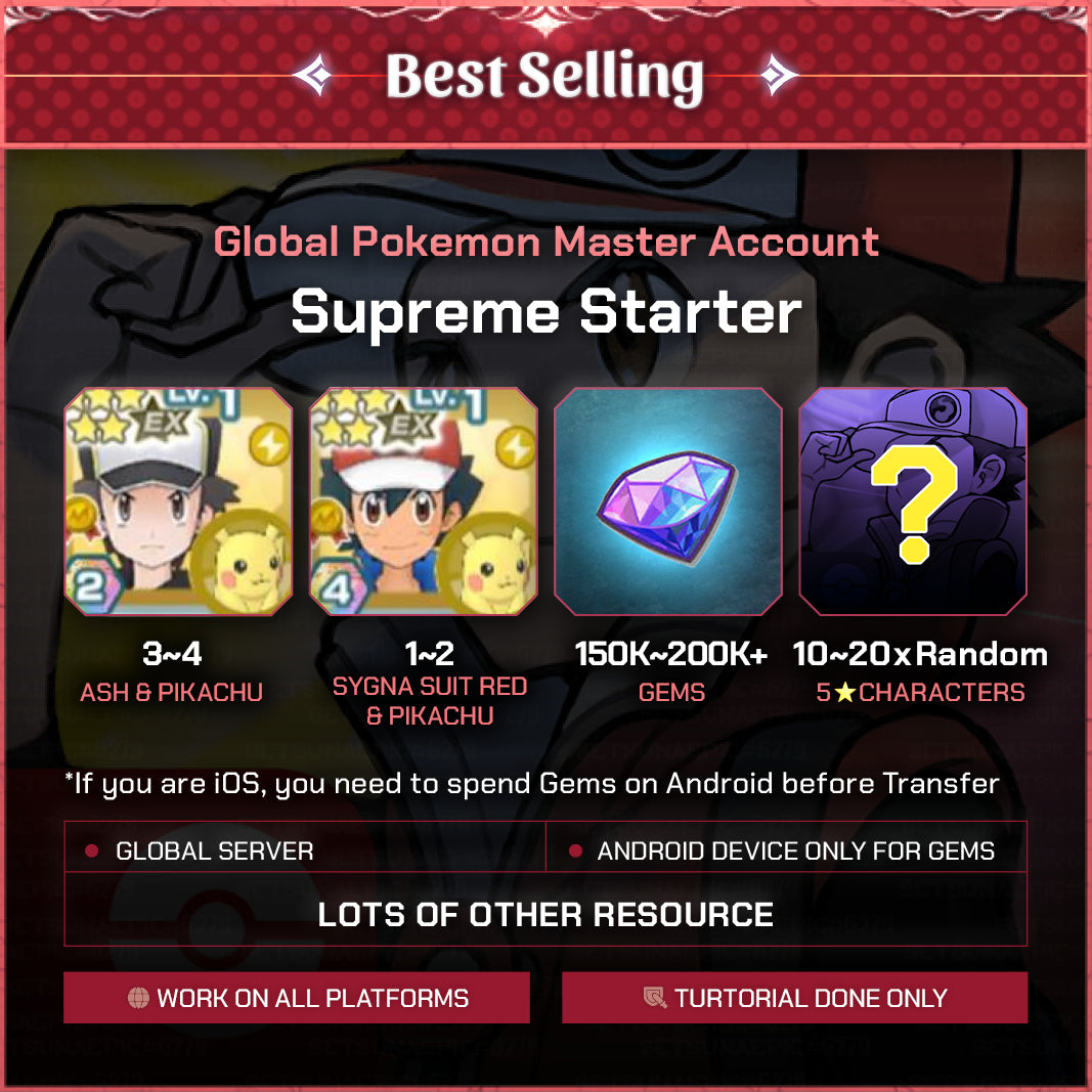 Pokemon Master Ex Account Super Resource Supreme Starter Global