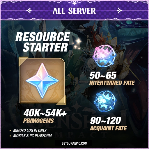 Resource Genshin Impact Starter Account All Server