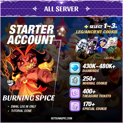 Cookie Run Kingdom Account Burning Spice Starter All Server