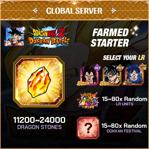 Dragon Ball Z Dokkan Battle Account Farmed Resource Starter Global Server