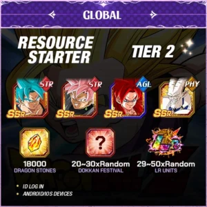 Dragon Ball Z Dokkan Battle Account Resource Starter Tier 2