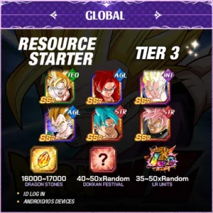 Dragon Ball Z Dokkan Battle Account Resource Starter Tier 3