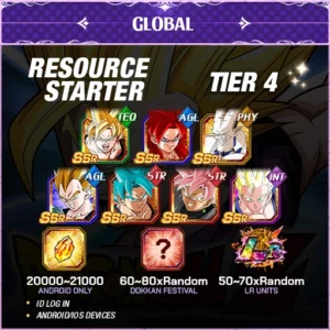 Dragon Ball Z Dokkan Battle Account Resource Starter Tier 4