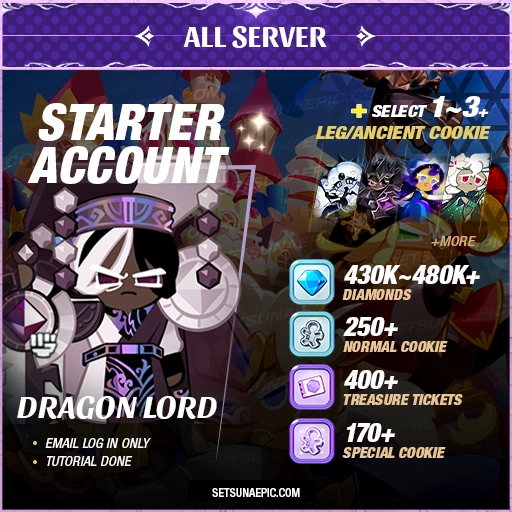 Cookie Run Kingdom Account Dragon Lord Starter All Server