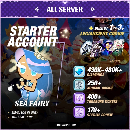 Cookie Run Kingdom Account Sea Fairy Starter All Server