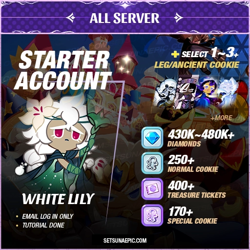 Cookie Run Kingdom Account White Lily Starter All Server