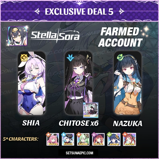 Exclusive Deal 5 Chitose x 6 Stella Sora Account Starter Global Server