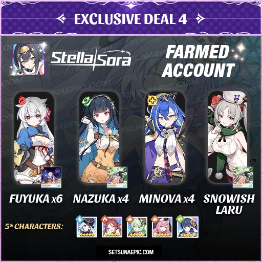 Exclusive Deal 4 Fuyuka x 6 Stella Sora Account Starter Global Server
