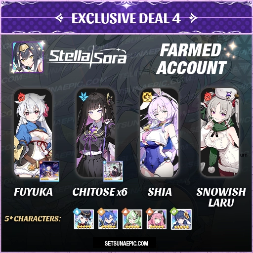 Exclusive Deal 4 Chitose x 6 Stella Sora Account Starter Global Server