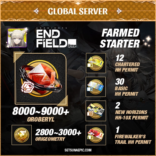 Arknights: End Field Account Farmed Resource Starter All Server