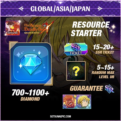 The Seven Deadly Sins Grand Cross Account Resource Starter Global Server