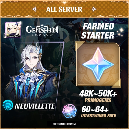 neuvillette genshin impact farmed starter account