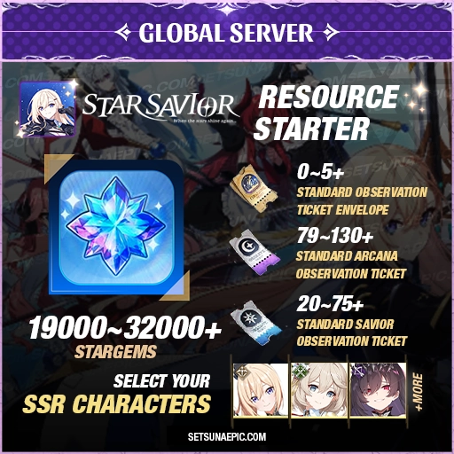 Star Savior Resource Account Starter Global Server