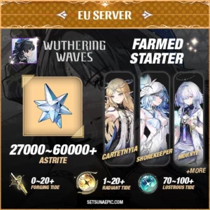 Wuthering Waves Characters Resource Account Starter Europe Server